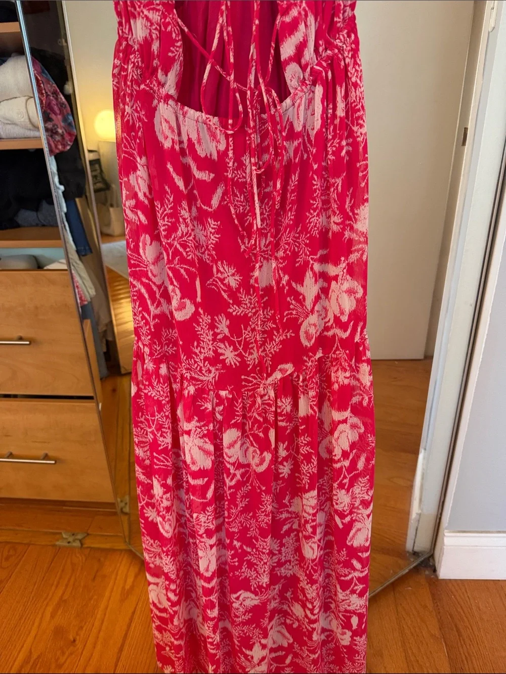 Pink BA&SH Strappy Floral Maxi Dress
